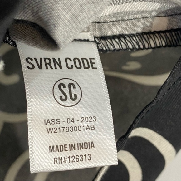 SVRN CODE Smiles Short Sleeve Button Shirt Black - Picture 6 of 7